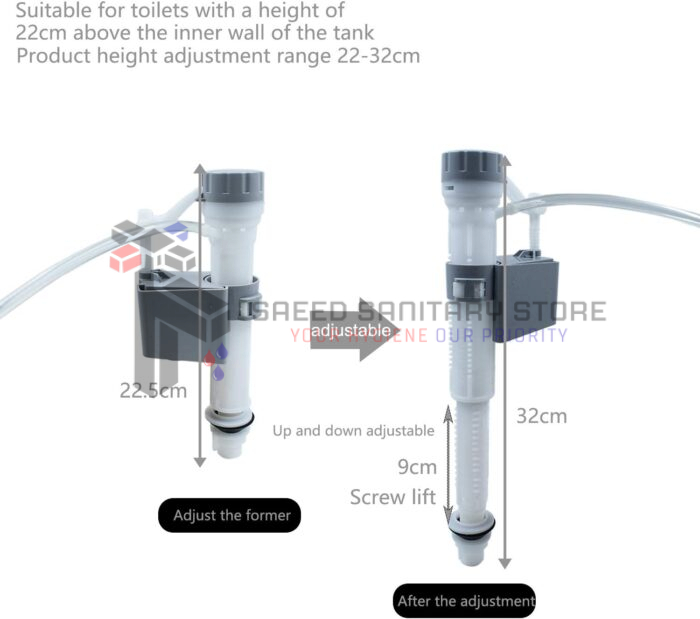Bathroom Adjustable Toilet Handle Fill Inlet Valve Water Drain Flush Valve Float Button Kits for Most Toilets,Bathroom Accessories,Toilet Replacement - Image 2