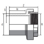 TRANSITION ADAPTOR (SDR 11 PE BRASS MS-58 FEMALE THREAD WATER 16 BAR INJECTED -SPIGOT) - Image 2