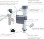 Bathroom Adjustable Toilet Handle Fill Inlet Valve Water Drain Flush Valve Float Button Kits for Most Toilets,Bathroom Accessories,Toilet Replacement - Image 6
